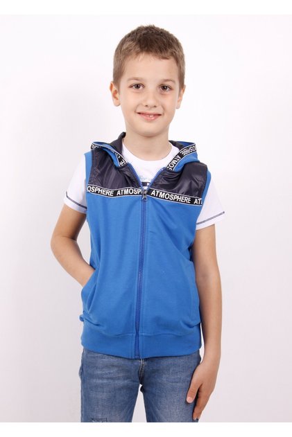 Boy's Striped Hooded Vest