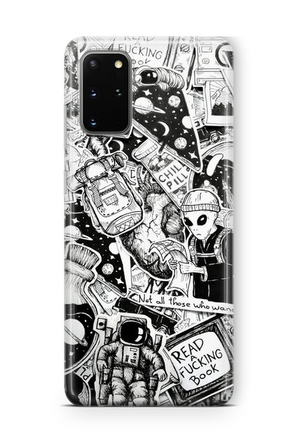 حافظة شفافة مطبوعة بتصميم بطارية باردة متوافقة مع هاتف Samsung Galaxy S20 Plus