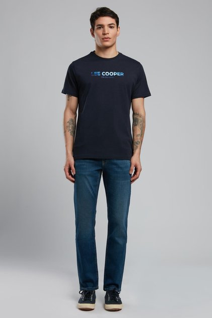 Ember Men's 100% Cotton O-Neck T-Shirt Navy Blue