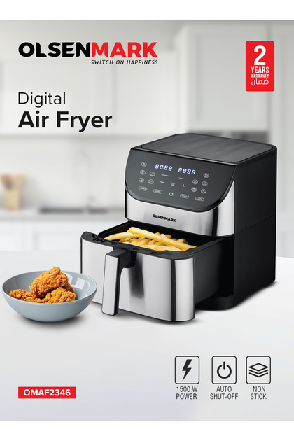 Digital Air Fryer 6 L 1500 W OMAF2346R Black and Silver