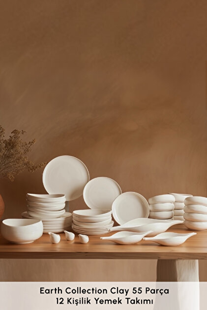 Karaca Earth Collection Clay 55 Parça 12 Kişilik Yemek Takımı