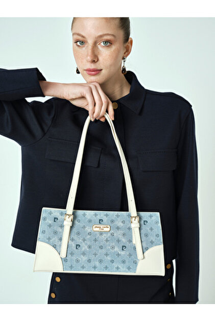 Pierre Cardin Limited Edition Mavi Dijital Monogram Kadın Çapraz