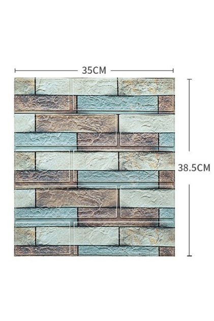 Комплект от 10 3D тапетни плочки Flippy, 35 x 38 см, 3 мм, 1,33 кв. м, многоцветни