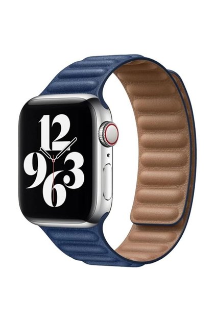 Leather Magnetic Loop Strap Compatible with Apple Watch Series 10/Ultra 2/9/8/7/6/SE, Fashion Band