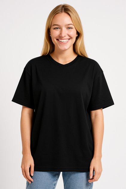 100% Cotton Women's Oversize T-Shirt Plain Color Combed Cotton Crew Neck