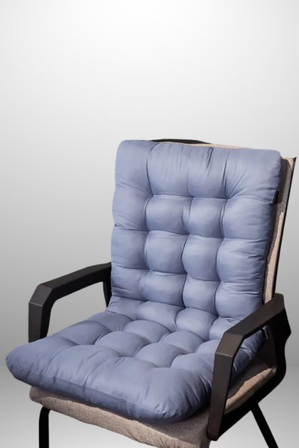 Sandalye Minderi Gri Renk 40x100 Cm Bağcıklı