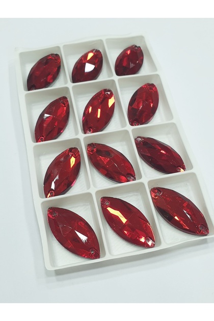 Steel Stone - 15*32 mm Shuttle Red (24 Pcs)