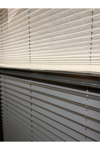 Plicell Orijinal Ürünüdür Çiftli Sistem Gece/Gündüz Parrot/Lattice Katlanır Cam Balkon Perdesi