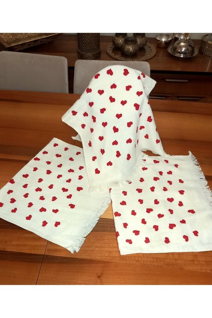 Set of 3 Kitchen Towels 40X60 Cm., Printed Towels with Pictures, Patterned Cream Kitchen Towels Drying Cloth