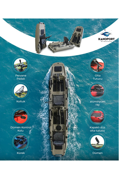 KANOPORT VK-39 KIPPER ÇİFT KİŞİLİK PEDALLI BALIKÇI KANOSU - Fiyatı