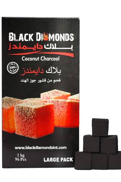 X TORBO 1 Kg COCONUT SHELL CHARCOAL CUBES / 96 PEICES/LONG LASTING/PREMIUM QUALITY, Coco Black