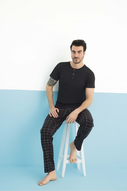 Σετ ανδρικής πιτζάμες με κοντό μανίκι AYDOĞAN