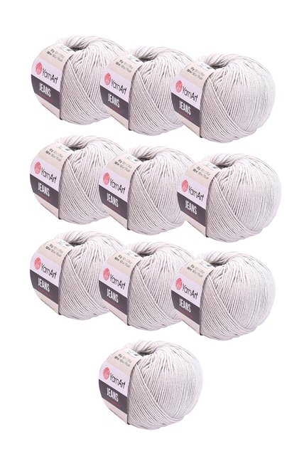 Jeans 49 Light Gray 10 Pack Amigurimi Baby Floss Yarn-Art Jeans 10 Pieces