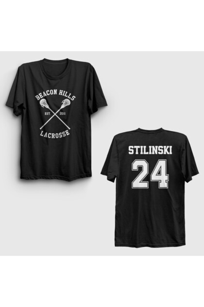 IMage T-Shirt Donna Stilinski 24 Wolf Cult - 100% Cotone Certificato Oeko Tex, Vestibilità Regolare, Nera