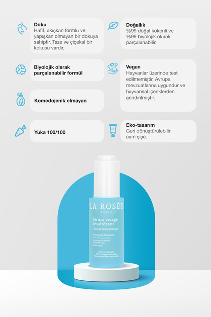 La Rosee Paris NEMLENDİRİCİ YÜZ SERUMU Hyaluronic Asit İçeren - 30