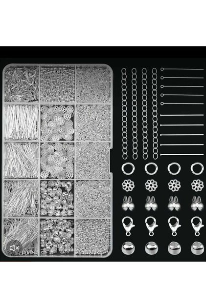 1250 Pieces Silver Bracelet Necklace Jewelry Making Kit with Extension Chains Craft Supplies