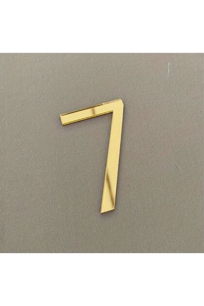 Door Apartment Number 1 mm Gold Mirror Plexi Adhesive No -7 Seven