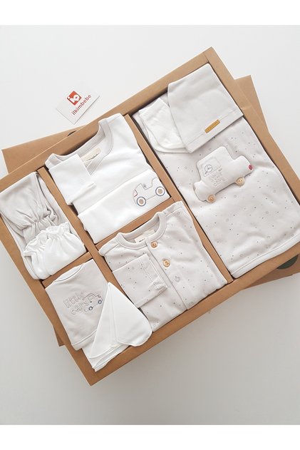 10-Piece Newborn Hospital Discharge Set with Trolley, 100% Cotton