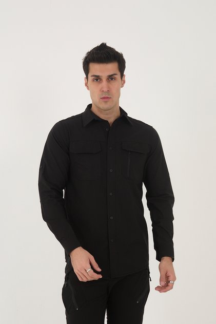 Camp376 Outdoor Tactical Comfortable and Convenient Water Repellent Men's Black Tactical Shirt