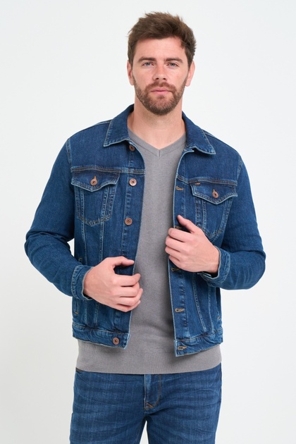 Jacheta barbat din denim cu buzunare