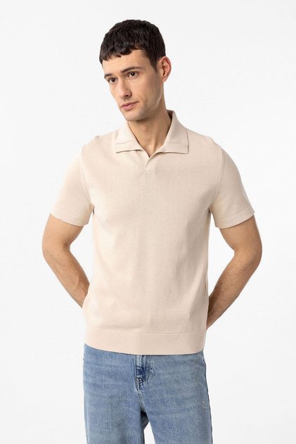100% cotton apache collar knitwear t-shirt
