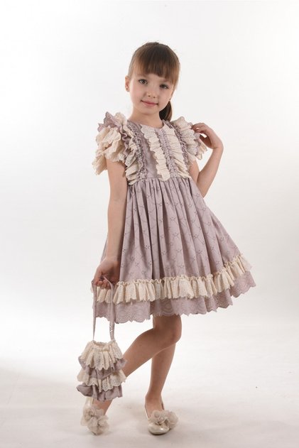 Vintage Girl's Dress with Bag Accessories