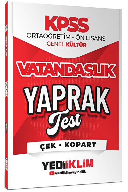 Yediiklim Yayınları 2026 Kpss Ortaöğretim Ön Lisans Vatandaşlık