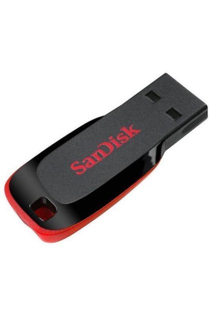 USB флаш памет SanDisk Cruzer Blade, 128GB, USB 2.0 (черна/червена)