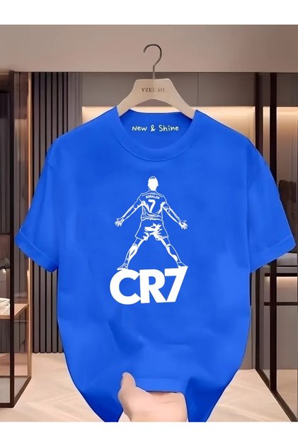تي شيرت كبير الحجم مطبوع عليه Cr7