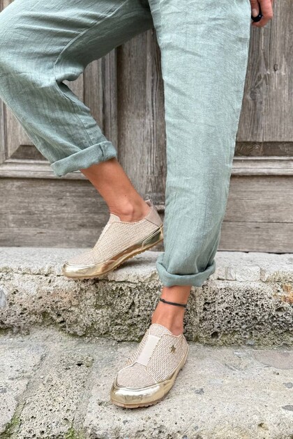 Guki35 Women's Beige Daily Comfortable Vegan Balance Sneaker