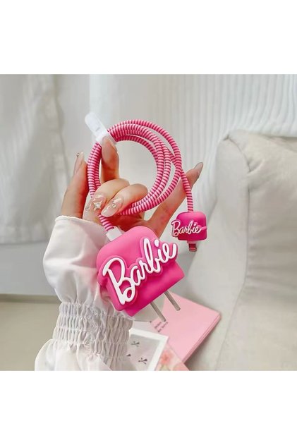 İphone 18w/20w Uyumlu Pembe Şarj Aleti Kılıfı, Şarj Kablo Koruyucu, Şarj Koruyucu Kılıfı