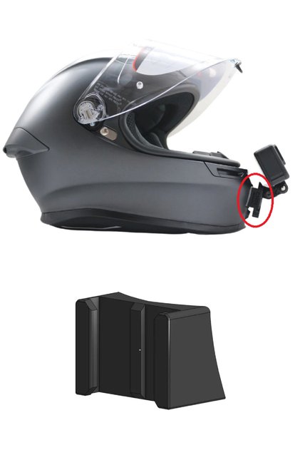 AGV K6/K6s Aksiyon Kamera Kask Alt Çene Bağlantı Aparatı Go Pro Motosiklet ChinMount