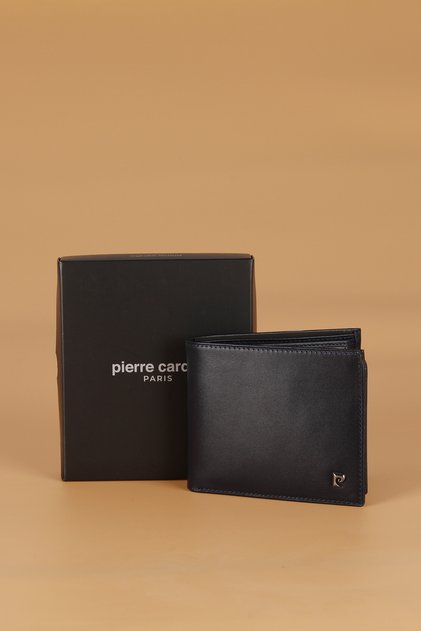 Men's Wallet - 2062 Genuine Leather, Card Holder and Analine Navy Blue