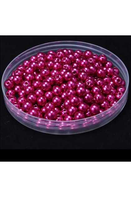 8 mm Glass Pearl 50 Pcs Fuchsia Necklace Bracelet Jewelry Making Supplies