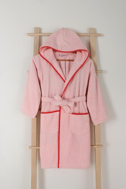 Princess Bamboo Cotton Hooded Robe for Babies & Children Pink