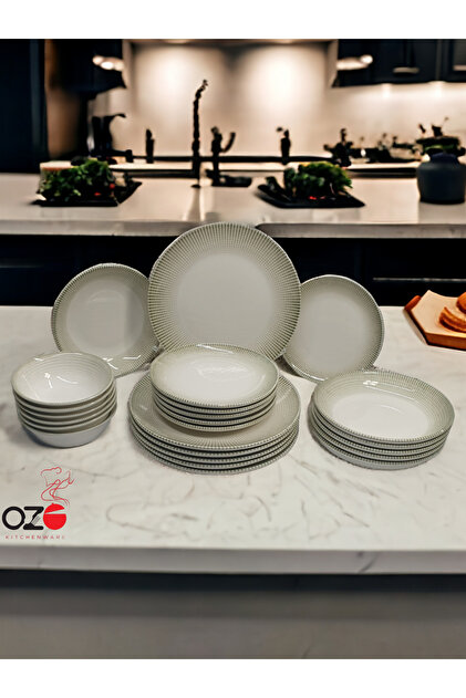 - 24 Pcs Porcelain Dinner Set - Made in Turkey