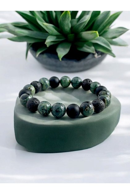 Kanbaba Jasper Onyx Lava Stone (Power Courage) Bracelet
