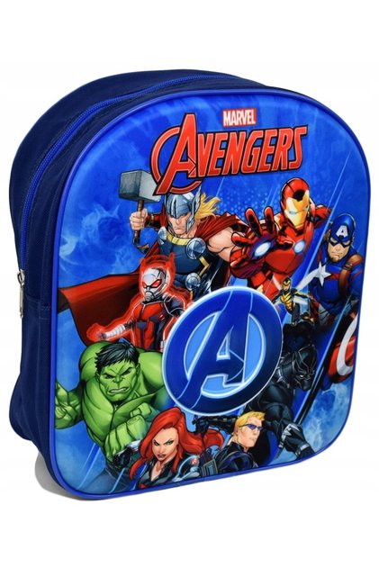 Ghiozdan copii, 30x26x10 cm, 3D, multicolor, bretele intarite si ajustabile, Avengers