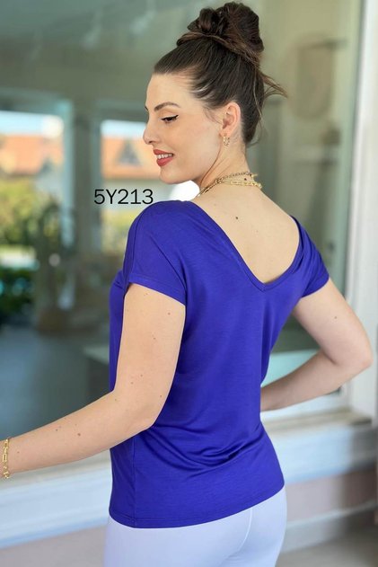 تيشيرت من الخيزران يمكن ارتداؤه مع مقدمة وظهر 5y213