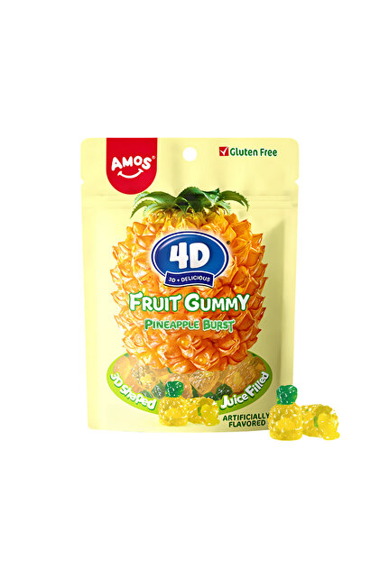 Amos 4D Fruit Gummy Pineapple Burst 54g - Fiyatı, Yorumları