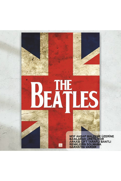 The Beatles Rock Music Uk Flag Vintage Decoration Retro Wood Poster