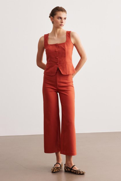 Tile High Waist Culotte Pants