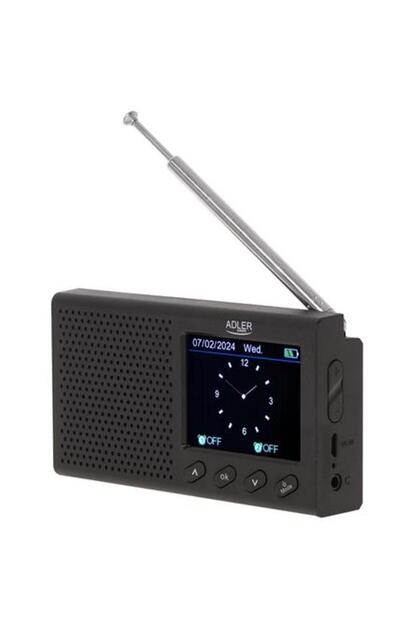 Radio Portabil Adler AD 1198, ceas (Negru)