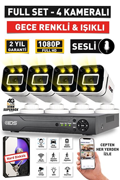 IDS 4 Kanal 5mp 2k Ultra Hd H265 Dvr Kayıt Cihazı - Yüz Tanıma