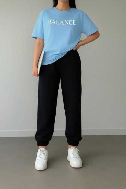 Women's Printed Tracksuit Set - Tshirt Jogger Bottom Top Set