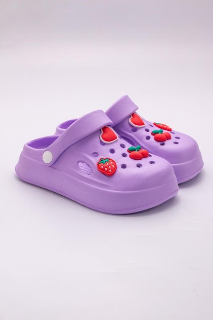 Size 30-35 Mixed Figure Non-Slip Sole Slippers Lilac