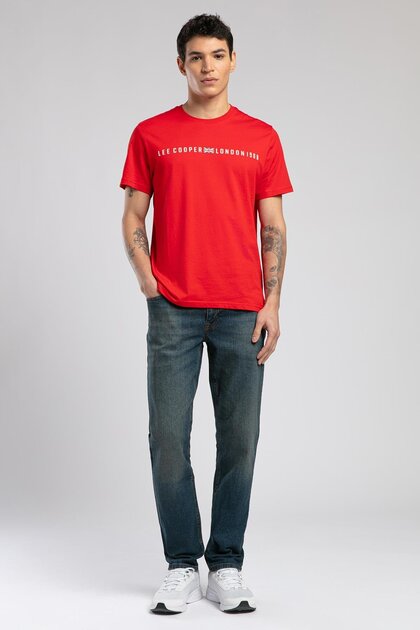 るーびー Lee Cooper OSWALD Erkek Regular Fit %100 Pamuk Baskılı Bisiklet