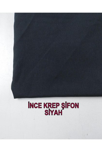 Thin Crepe Chiffon in Black Color Width: 140 cm