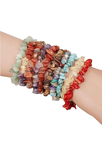 By MO Accessories 24'lü Kutuda 24 Çeşit Kırık Doğal Taş Kutulu