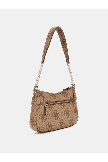 Guess LORELEI TOP ZIP SHOULDER BAG Kadın Kahverengi Omuz Çantası
